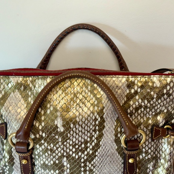 Dooney & Bourke Snake Multi Leather Satchel Crossbody Handbag - Picture 6 of 9